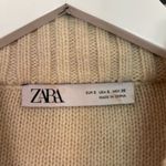 ZARA Ecru wool blend shoulder pad crop sweater small Photo 5