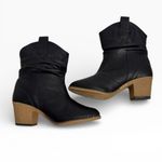 Charles Albert Black Western Cowboy Ankle Boots Vegan Leather Womens Size US 8 Photo 3