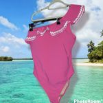 J.Crew  size 12  pink one shoulder ruffle one piece bathing suit nwt Photo 1