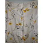 Women’s Linen Blend Sunflowers/Daisy summer midi skirt 6 Yellow Photo 4