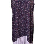 Hippie Boho Prairie Retro Earthy Asymmetric Floral Patchwork Midi Tunic Dress Size XL Photo 0