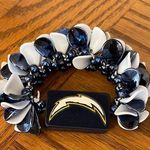 Chargers football Stylish Navy and White Beaded Bracelet Blue Photo 0