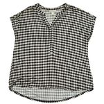 Dana Buchman  XL Short Sleeve Black White Tan Tunic Top Blouse Tee Tshirt Shirt Photo 0