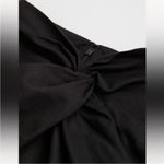 H&M Knot Detail Linen Blend Black Midi Skirt with Slit  Size 8 Photo 4