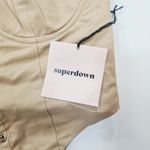 superdown  Ashlyn Lace Up Top in Beige XS Photo 4