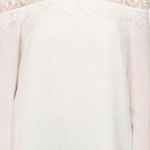 Cami NYC NWT White Romantic Silk Lace Blouse Large Long Sleeve Neutral Cameron Photo 0