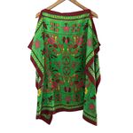 Tory Burch  Silk Scarf Caftan Top Green Splash Size Small Photo 4