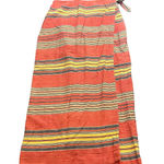 Vintage Polo Jeans Ralph Lauren Western Aztec Long Wrap Skirt Cotton WOmens 12 Orange Photo 0