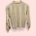 Vintage 80’s St. John santana knit creamy mock neck sweater nautical bling Silver Size L Photo 4