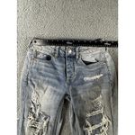 American Eagle  Jeans Women 2 Mid Rise Distressed Tomgirl Tapered‎ Leg Light Wash Photo 2