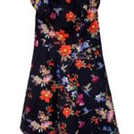 EXPRESS Floral Black Strapless A-Line Dress Photo 1