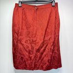 2 Piece Set Vintage Skirt and Jacket Rust Red Embossed Floral Double Breasted 18 Photo 3