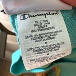 Champion Sweatshirt Size Medium Green Colorblock Crewneck Logo Sporty Retro Gray Photo 3