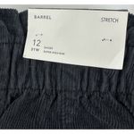 American Eagle  Barrel Corduroy Pants Women's 12 Short Gray Super High Rise New Photo 1