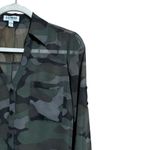 EXPRESS  The Portofino Shirt Womens Small Multicolor Camouflage Sheer Blouse Photo 2