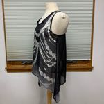 New York & Company Collection black sheer tank with chain design Size small Photo 4