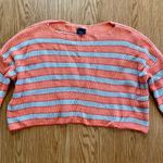 Lumiere Orange Striped Slouchy Knit Sweater Womens Large Photo 3
