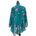 Torrid Green and Pink Floral Chiffon Kimono Sheer Medium Large Photo 2