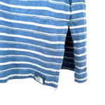 The North Face  women's size medium blue white‎ striped hooded top shirt Photo 2