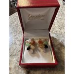 14K Yellow Gold Multicolor Jade Clip On Earrings Approx. 7g Vintage Photo 11