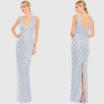 Mac Duggal NEW NWT  Embellished Sleeveless V Neck Gown In Powder Blue Photo 2