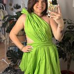 Boutique One Shoulder Cut Out Mini Dress Lime Green Size Small Photo 0