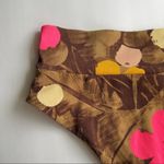 Aerie High Cut Cheeky Bikini Bottoms Ribbed Brown Pink Floral XXL Photo 4