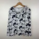 Talbots  Sail Away Scoop Neck Hoodie Size XL Nautical Beach Preppy Coastal Comfy Photo 3