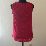 kim rogers Red  sheer ruffle tank Photo 2