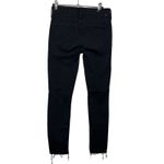 MOTHER Looker Ankle Fray Jeans Women’s Size 25 Black Guilty As Sin Cropped Photo 3