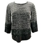 Karl Lagerfeld  Floral Embroidered Tweed Black White 3/4 Sleeve Blouse Size S Photo 1