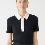 J.Crew Rib Sailor Polo Top Size Small Photo 0