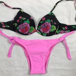 Recco Size Medium Brazilian Floral Print Bikini Set. New With Tags Pink Photo 1