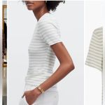 Madewell  Maureen Microrib Knit Tee Shirt Striped Monument Size Large Photo 2