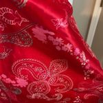 Enchanting red paisley lace trim gown slip dress. Photo 2