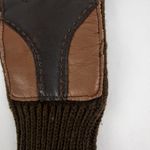 Interpur Vintage Brown Knit Fabric Vinyl Patch Gloves Womens One Size Photo 5