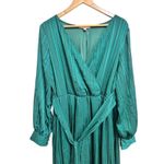 Ricarica women's Emerald Green Striped Maxi formal Dress Long Sleeve Size 2X Photo 1