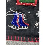 Basic Editions Black Cardigan with Festive Christmas Sweater Vintage Medium Photo 10