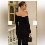 Elegant Black Dress with a huge red rose Floral Accent size large Photo 15