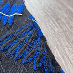 NWT yigal azrouel 2016 collection blue laced leather trim midi dress Black Size 10 Photo 10