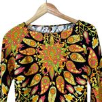 ZARA Mini Dress Womens XS Multicolor Open Back Paisley Floral 70s Psychedelic Photo 3