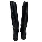 Geox  Fecility Leather Boots Women Size US 8 EU 39 Black Side Zip Block Heel‎ Photo 3