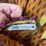 ZARA NWT Printed Chiffon Open Back Halter Top in Pink/Orange Size L Photo 14