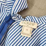 J.Crew blue and white striped sleeveless ruffle neckline blouse size 10 Photo 7
