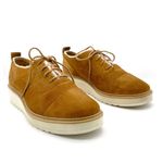 UGG  Johanna Spill Seam Wedge Oxford in Chestnut Tan Size 9 Suede Shearling Boho Photo 1