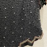 Laurence Kazar Vintage Beaded Sequin Poinsettia Flower Christmas Blouse Size 1X Photo 10