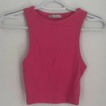ZARA bubblegum pink cropped ribbed basic tank top size S Photo 0