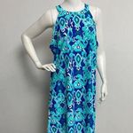 All For Color Women's Bahama Blue Seaview Court High Neck Shift Dress Sz L NWT Photo 0