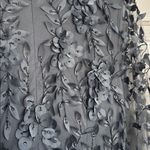 Theia Slate Blue Long Sleeve Floral Appliqué Illusion Sleeve Gown Size 10 Photo 4