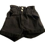 Shasa Denim Paperbag Shorts Y2K High Rise Black Size 3 Photo 1